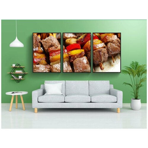 фото Набор модулных постеров для интерьера "барбекю, питание, говядина" 60x90 см. в тубусе, без рамки lotsprints