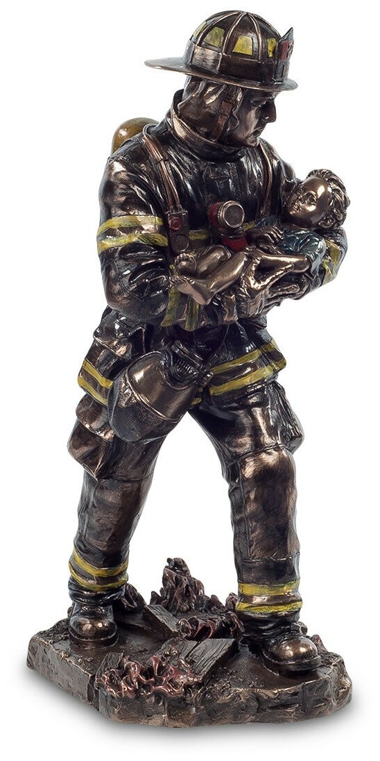 фото Статуэтка Veronese "Пожарный Спасатель" (bronze) WS-199