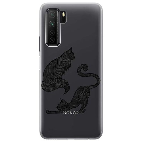 Ультратонкий силиконовый чехол-накладка для Huawei Nova 7 SE, Honor 30s с 3D принтом Lazy Cats ультратонкий силиконовый чехол накладка transparent для honor 20 huawei nova 5t с 3d принтом lazy cats