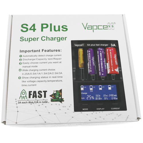 Зарядное устройство Vapcell S4 Plus 3A