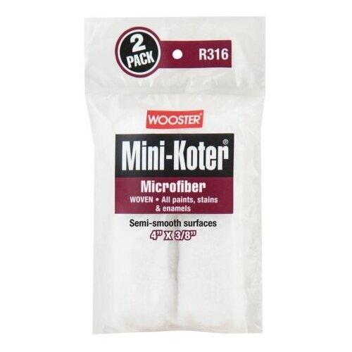 Валик малярный Wooster MICROFIBER MINI-KOTER® 2-PACK (4 - 3/8, полугладкий) command 6 pack clear mini hook