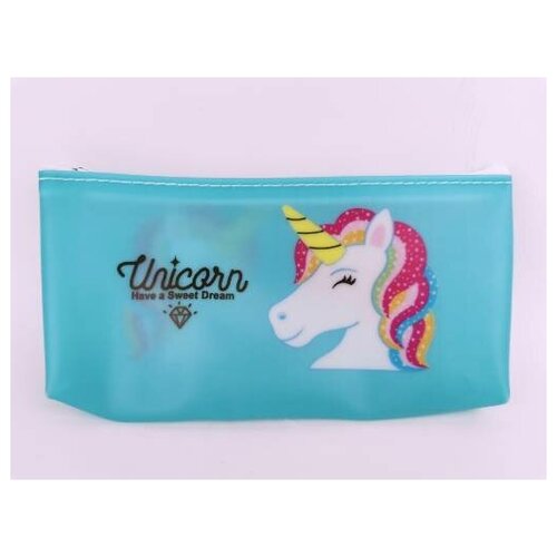 Пенал-косметичка Unicorn, размер 195*100, силикон, ассорти (бирюзовый, розовый, фиолетовый) herlitz пенал unicorn night 50014330 фиолетовый розовый