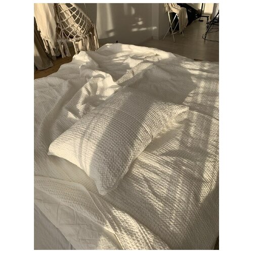 Льняной плед 200*240 + 2 наволочки 50*70, Льняной комплект ZEFIR