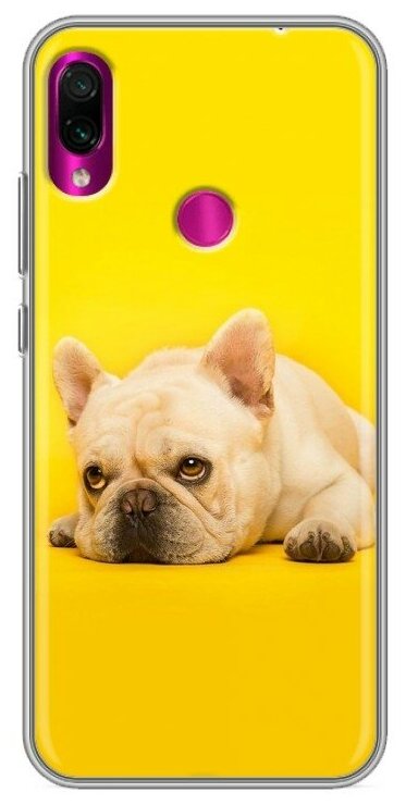 Дизайнерский силиконовый чехол для Сяоми Редми Нот 7 / Xiaomi RedMi Note 7 Собака бульдог