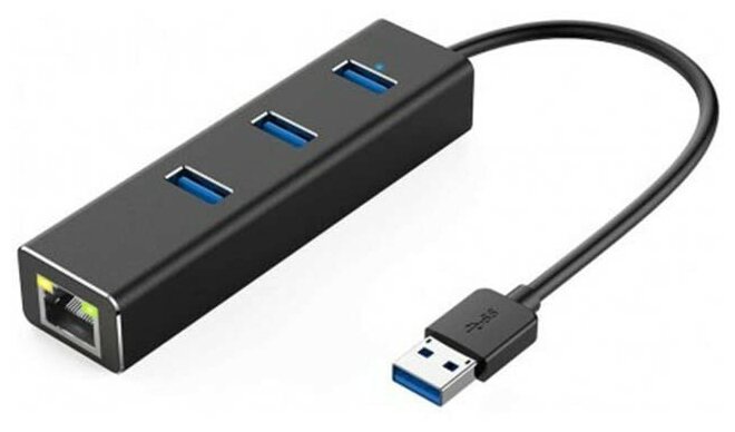 Хаб USB KS-is USB 3.0 RJ45 LAN Gigabit KS-405