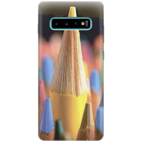 фото Силиконовый чехол на samsung galaxy s10+ / самсунг с10 плюс с принтом "желтый карандаш gosso