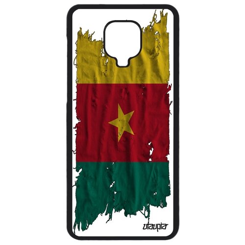фото Необычный чехол для // xiaomi redmi note 9s // "флаг камеруна на ткани" страна дизайн, utaupia, белый