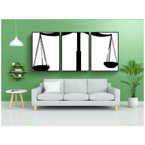 фото Набор модулных постеров для интерьера "баланс, латунь, корт" 60x90 см. в тубусе, без рамки lotsprints