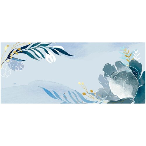 Фотообои Уютная стена Акварельная прохлада цветов 640х270 см Бесшовные Премиум (единым полотном)