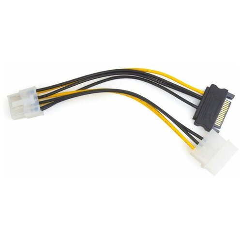 набор из 3 штук удлинитель кабеля питания cablexpert cc psu 84 pci express 6 2pin m pci express 8pin f 30 см Аксессуар Разветвитель питания Gembird Cablexpert Molex + SATA - PCI-Express 8-pin CC-PSU-82