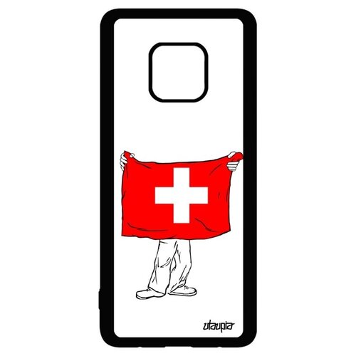 фото Чехол для смартфона // huawei mate 20 pro // "флаг швейцарии с руками" дизайн страна, utaupia, белый