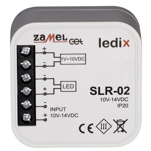 Zamel Контроллер LED для одноцветных светильников 1-10V (диммируемый), в монт. коробку zamel контроллер led для одноцветных светильников 1 10v диммируемый в монт коробку