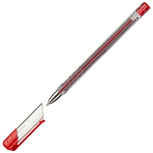 Ручка шариковая KORES К11 неавт M(1мм) треуг. корп, масляная, красная