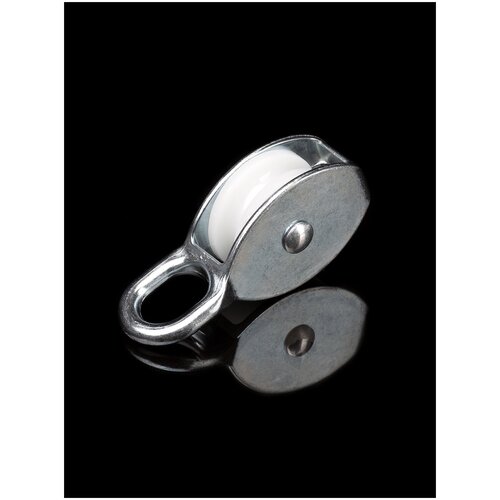 Блок одинарный пластиковый ролик 15мм(под канат 5мм) полиспаст канатный тросовый веревочный. Рабочая нагрузка 150кг.