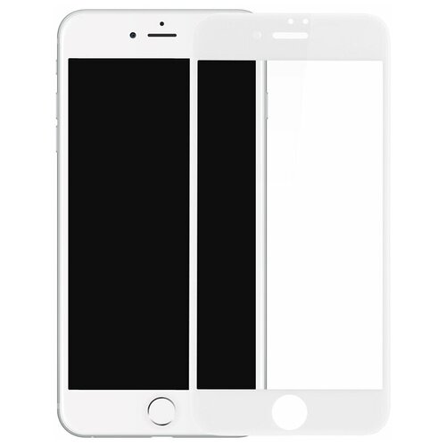 Защитное стекло Айфон 6 Plus/6S Plus Baseus Glass Film с силиконовой рамкой White 0.23mm