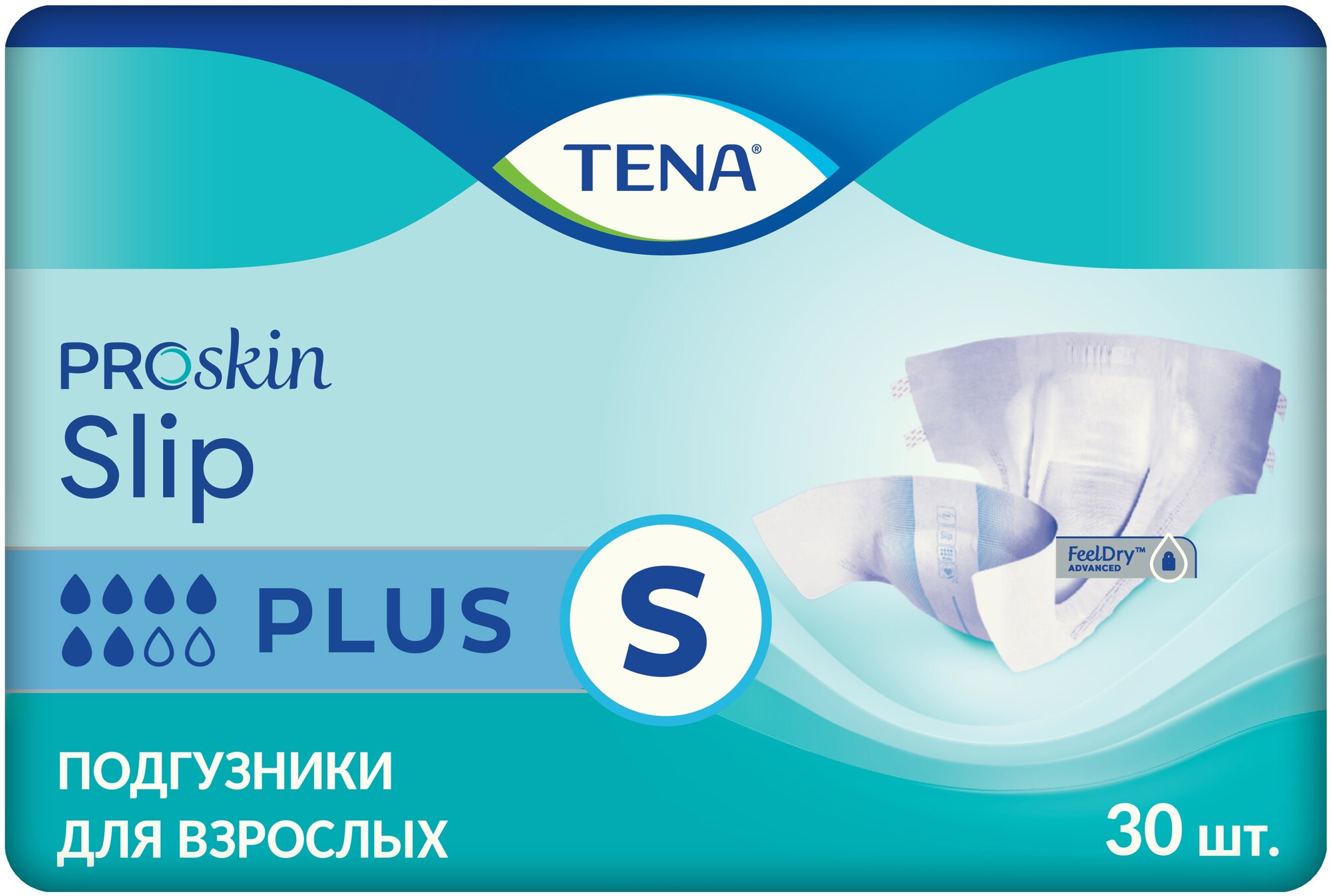 Подгузники для взрослых TENA Slip Plus, размер S, дышащие, 30 шт