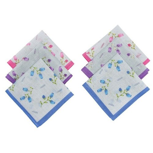 фото Набор женских носовых платков etteggy, 30х30 см- 6 шт, ситец