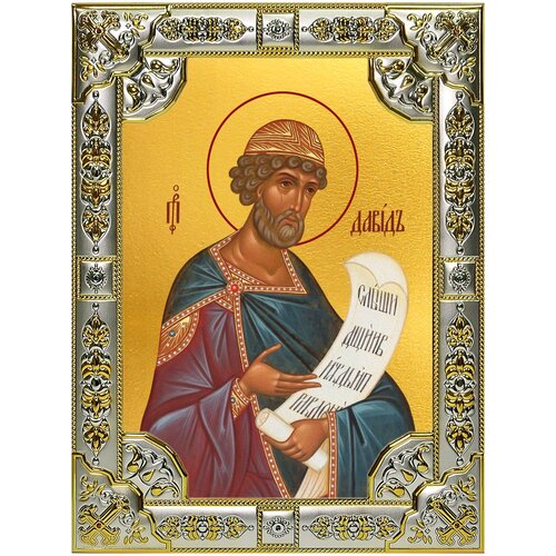 Икона Давид царь и пророк, 18х24 см, в окладе икона давид царь и пророк 14х18 см в окладе и киоте