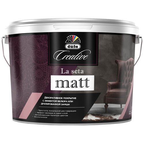 Декоративное покрытие Dufa Creative La Seta matt, argento, 1.2 кг