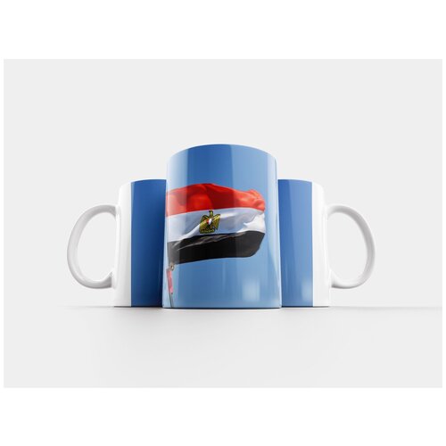фото Кружка "флаг, египет, ветер 320 мл. белая" lotsprints