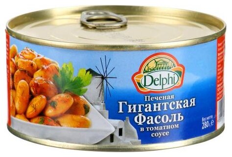 Фасоль Delphi печеная в томатном соусе 280 г - фото №1