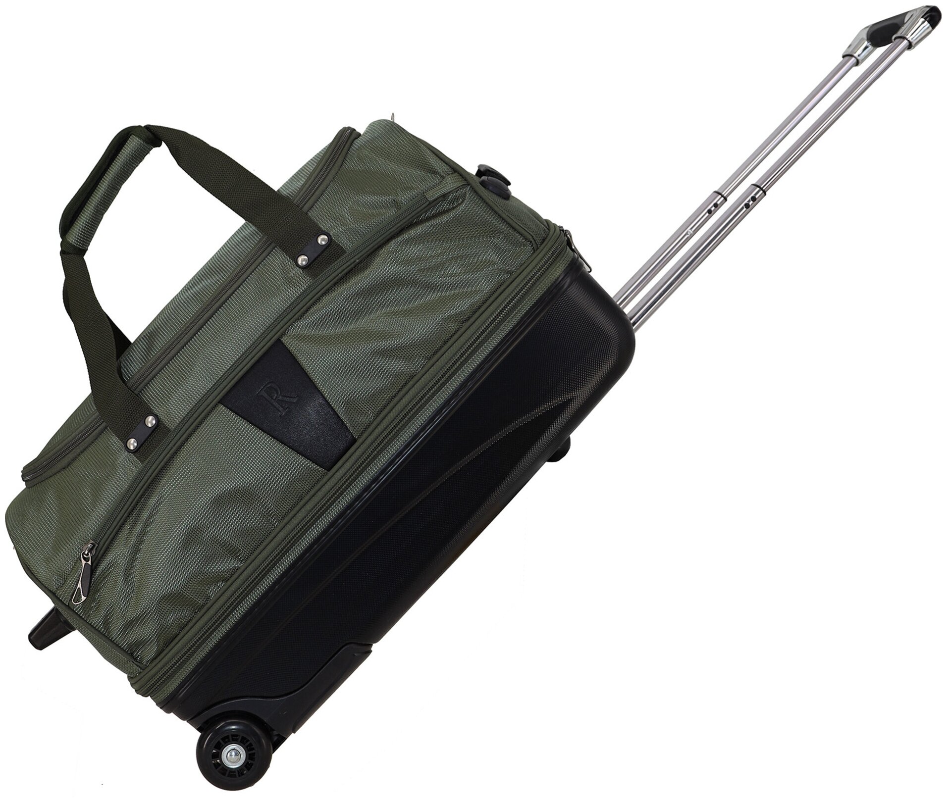 Дорожная сумка на колесах Рион+ (RION+) для путешествий и спорта R242, 66 литров, укрепленная (до 25кг), водоотталкивающая ткань, хаки