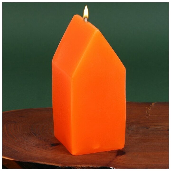 Свеча в форме домика, микс, без аромата, 6 х 6 х 12,5 см.