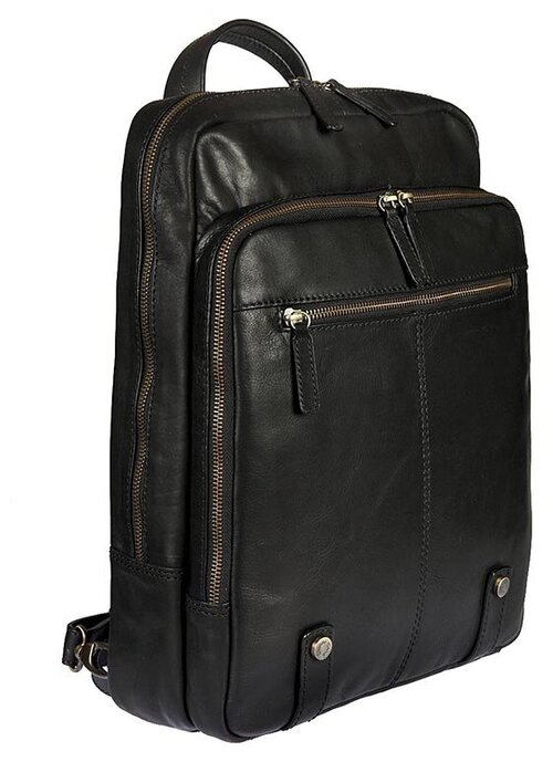 Рюкзак Gianni Conti, натуральная кожа, внутренний карман, регулируемый ремень, черный