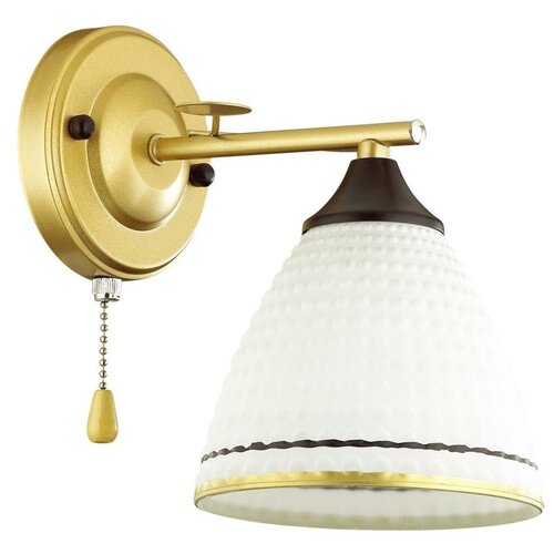 фото Бра lumion becky 4544/1w, e27, 60 вт, кол-во ламп: 1 шт., цвет арматуры: золотой, цвет плафона: белый