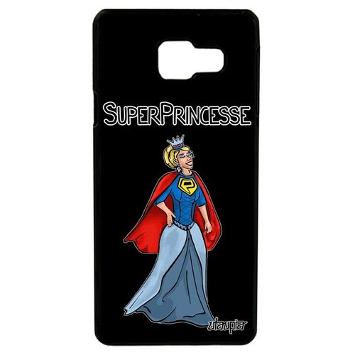 фото Защитный чехол для мобильного // galaxy a3 2016 // "суперпринцесса" смешной рисунок, utaupia, черный