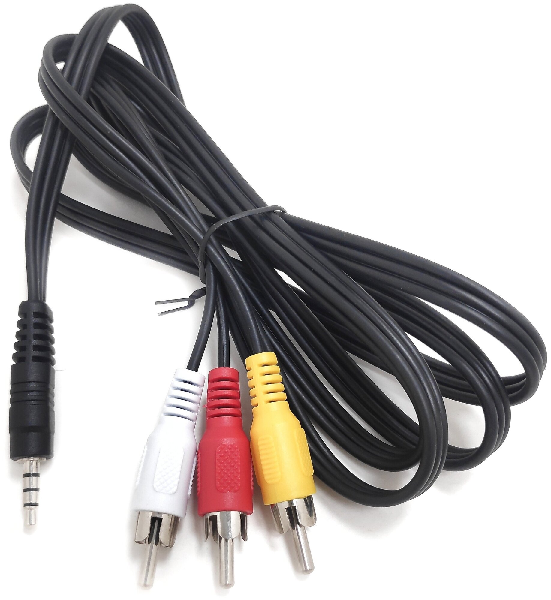 Видео-кабель AUX 3.5mm/3RCA 2м черный