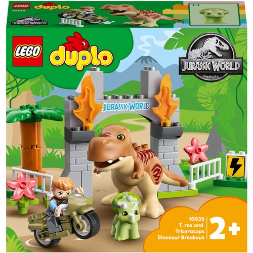Купить Конструктор LEGO DUPLO Jurassic World 10939 Побег динозавров: тираннозавр и трицератопс
