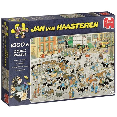 Пазл Jumbo 1000 деталей: Рынок рогатого скота (Jan Van Haasteren) серая майка 16 jan jan van essche