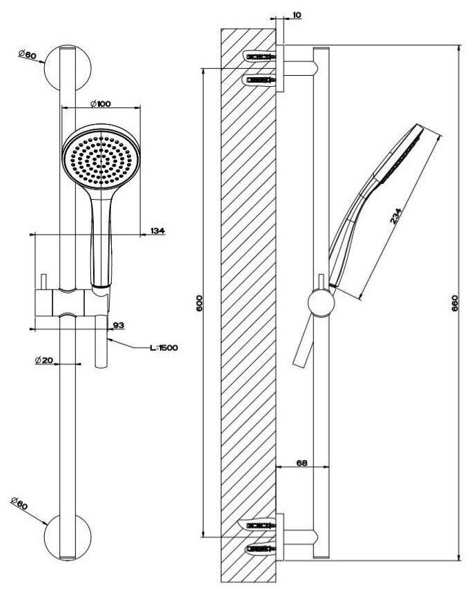 Душевой гарнитур Gessi 47304-031