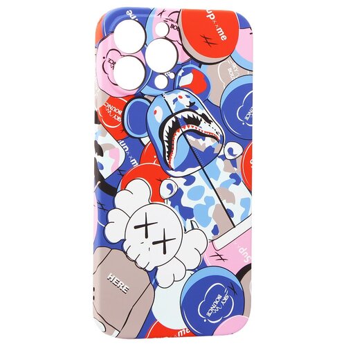 фото Чехол для iphone 13 pro max (6.7") силикон luxo 0.8мм с флуоресцентным рисунком kaws j63