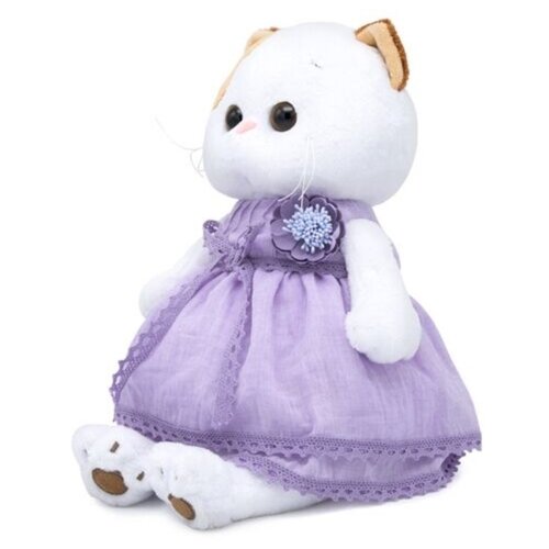 фото Мягкая игрушка basik&co кошка ли-ли в лавандовом платье 27 см