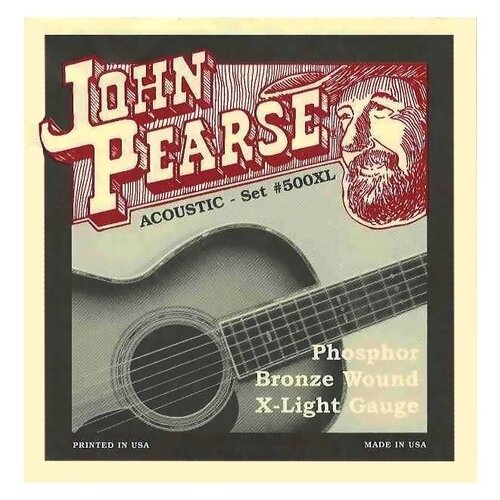 Комплект струн .010-.047 с фосфор/бронзовой навивкой John Pearse 500XL для акустической гитары
