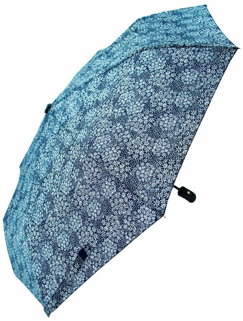 Зонт Rain-Proof, автомат, 3 сложения, купол 98 см, 8 спиц, чехол в комплекте, для женщин, синий