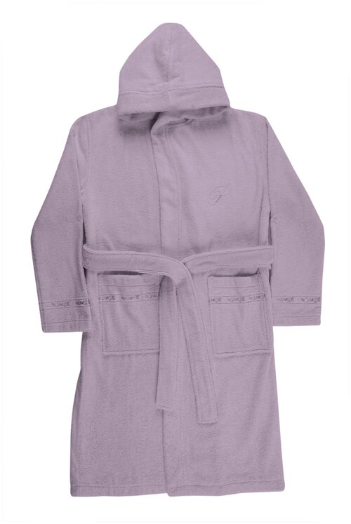 Халат La Pastel, пояс, капюшон, карманы, размер 46, фиолетовый