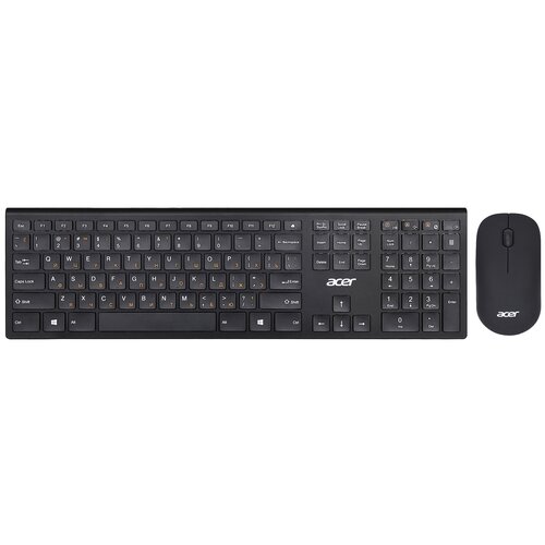 Клавиатура мышь Acer OKR030 клавчерный мышьчерный USB беспроводная slim клавиатура мышь оклик 270m клавчерный мышьчерный usb беспроводная