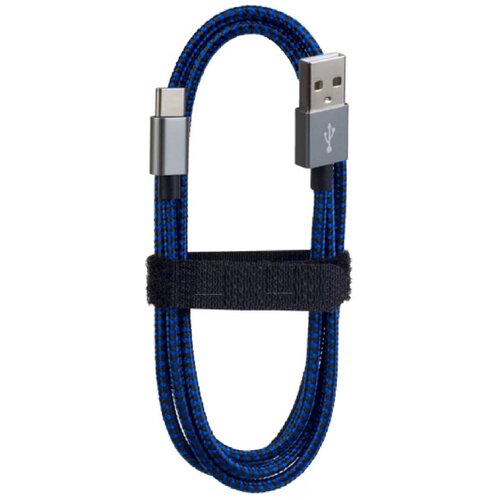 Кабель PERFEO USB2.0 A вилка - USB Type-C вилка, черно-синий, длина 3 м. (U4904) кабель в тканевой оплетке tdm electric дк 11 usb type c 1 м серый