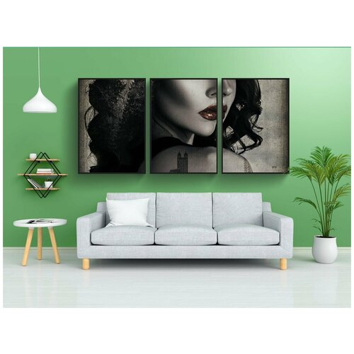 фото Набор модулных постеров для интерьера "фото, манипуляция, девочка" 60x90 см. в тубусе, без рамки lotsprints