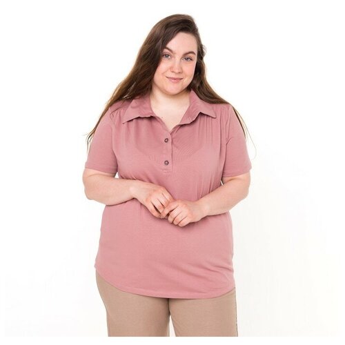 фото Поло женское, цвет пудра, размер 48 rusexpress
