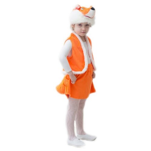 фото Карнавальный костюм "лисенок", мех, шапка, жилет, юбка с хвостом, рост 104-116 3639503 бока