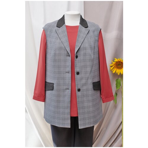 фото Жилет женский mila bezgerts 365зп, цвет серый, размер 52-164