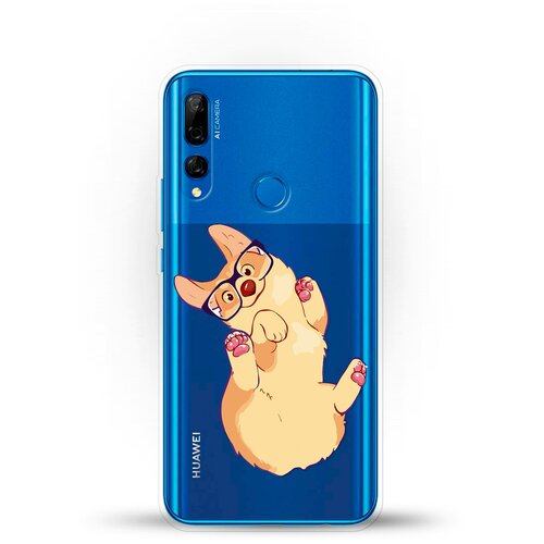 фото Силиконовый чехол корги в очках на huawei y9 prime (2019) andy & paul