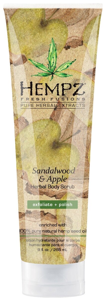 Hempz Скраб для тела Sandalwood and Apple Hebal Body Scrub, 265 мл, 265 г