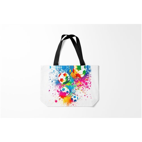 фото Сумка-шоппер / 46х35 см / футбол / разные футбольные принты мячи burnettie