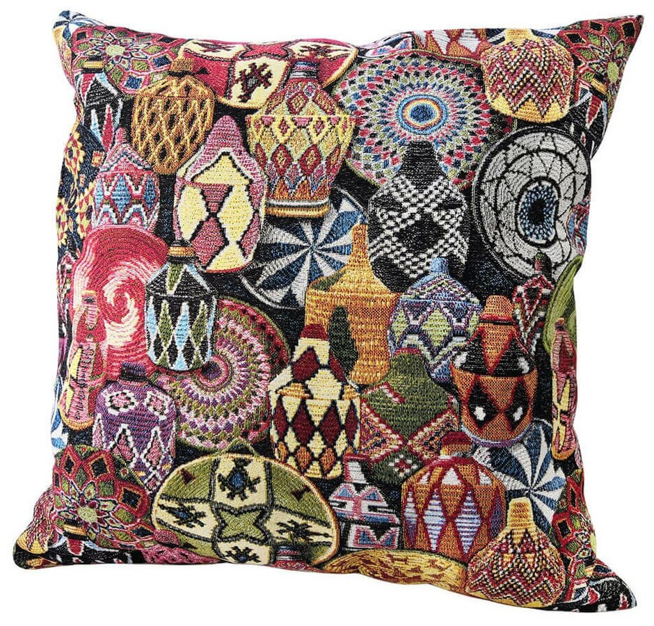 Подушка декоративная из гобелена Мозамбик, 45х45см, наволочка с молнией