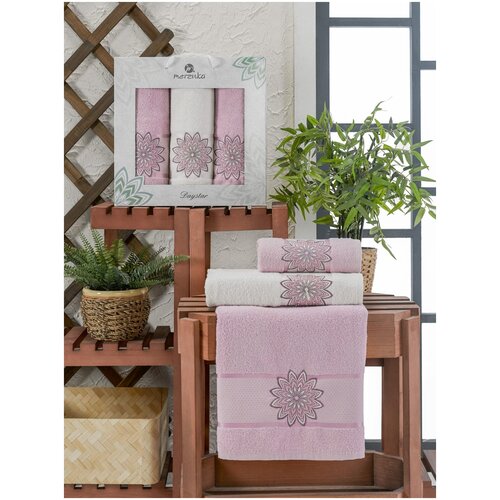 фото Комплект махровых полотенец merzuka в коробке 3 шт. daystar